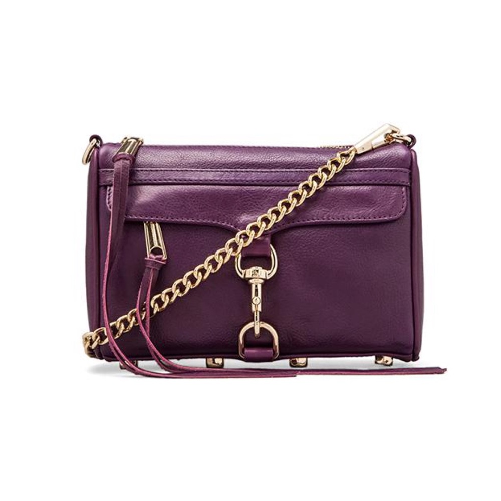 Rebecca Minkoff Mini Mac in Plum Purple Leather Shoulder Bag